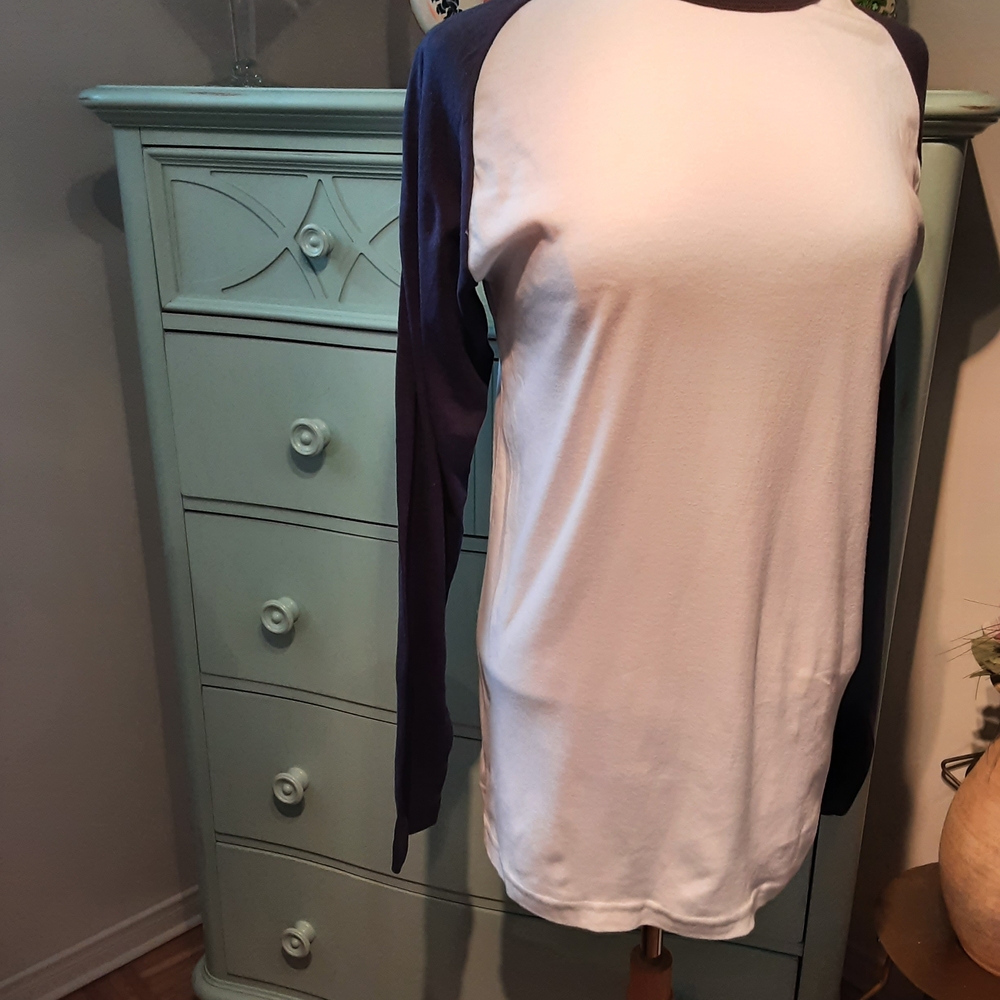 American Bazi White and Black Long Sleeve Tee